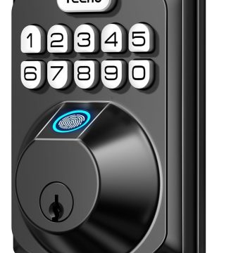TEEHO TE002 Fingerprint Door Lock - Keyless Entry Door Lock - Electronic Keypad Deadbolt - Smart Locks for Front Door - Auto Lock - Easy Installation - Matte Black